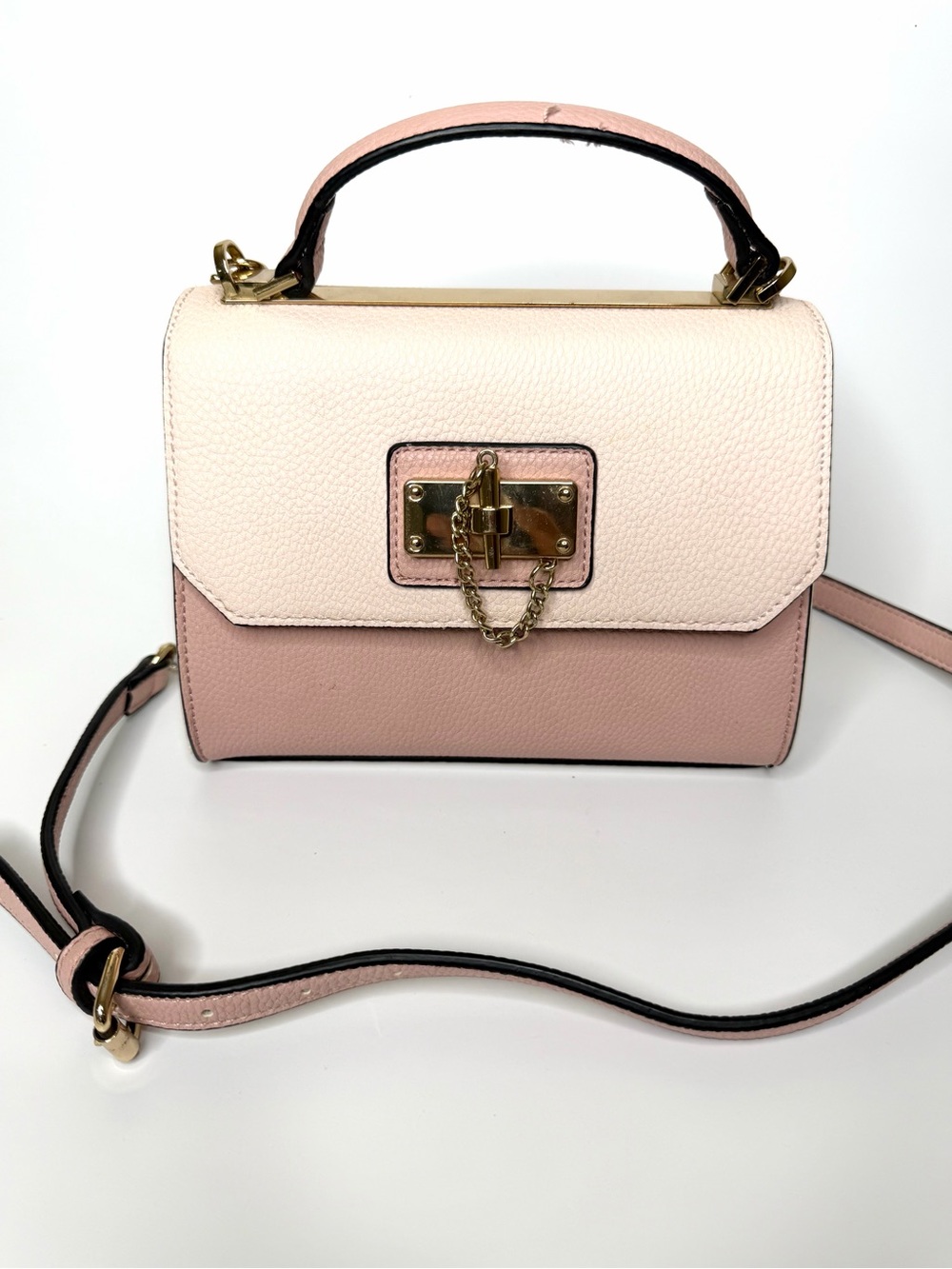 Aldo Top-Handle Two-Tone Pink Crossbody Bag